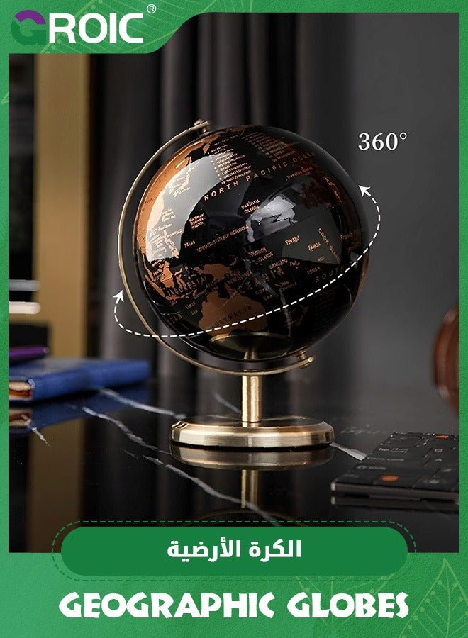 GROIC World Globe with Stand for Home and Office Decor,14cm Sphere Earth Globes,World Map Desktop Globe,Travel Map Scratch Map - Image 2