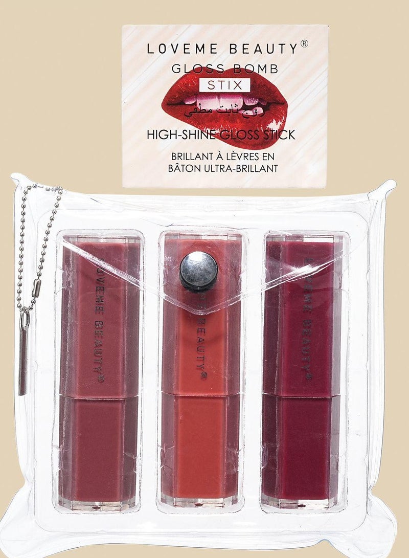 LOVEME BEAUTY 3PCS GLOSS BOMB STIX