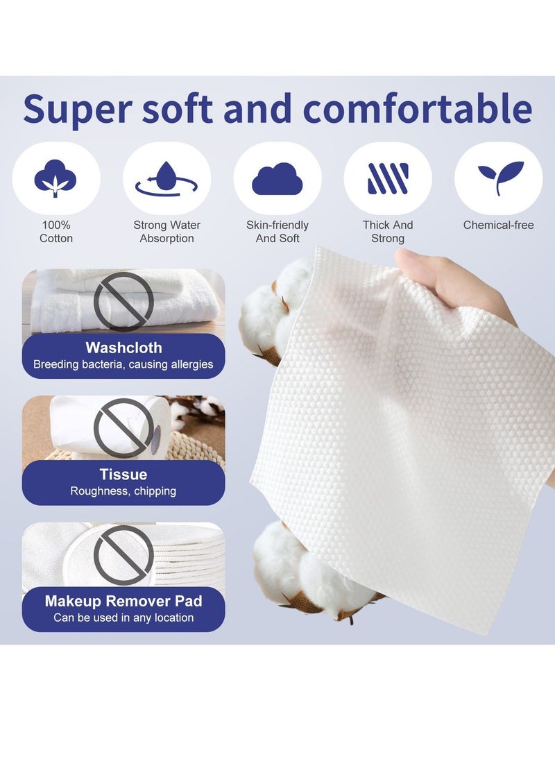 4 Pack Disposabel Face Cloths for Washing 100% Cotton Soft Facial Towel Lint Free Makeup Removing Towel - Image 5