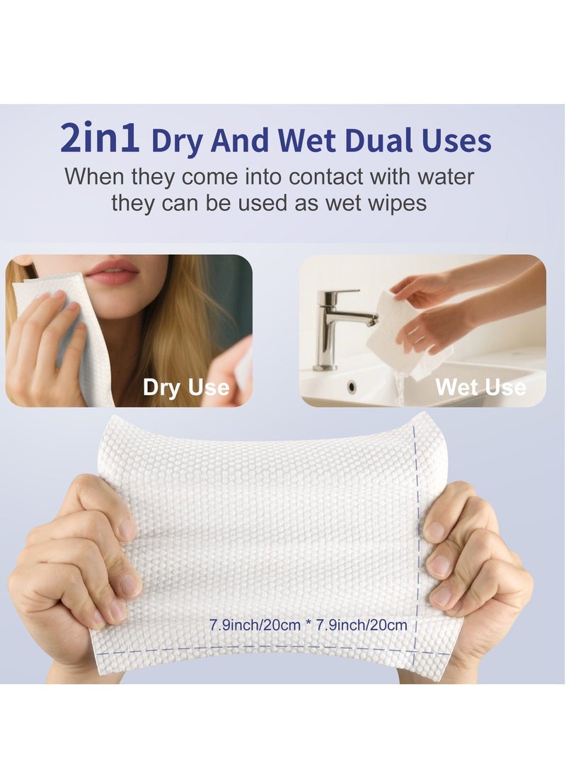 4 Pack Disposabel Face Cloths for Washing 100% Cotton Soft Facial Towel Lint Free Makeup Removing Towel - Image 2