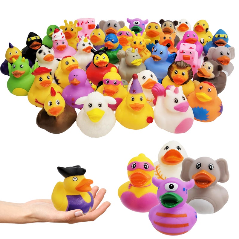 The Dreidel Company Assortment Rubber Duck Toy Duckies for Kids, Bath Birthday Gifts Baby Showers Classroom Incentives, Summer Beach and Pool Activity, 2" (10-Pack) - Image 1