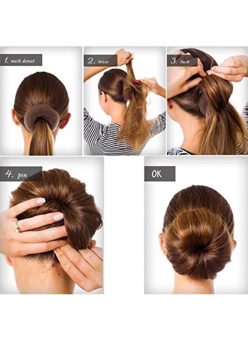 SYOSI - Donut Extra Small Hair Bun Maker for Kids, 6 PCS Chignon Hair Donut Sock Bun Form for Girls, Mini Hair Doughnut Shaper for Short and Thin Hair (Small Size 2 Inch, Dark Brown) - Image 1