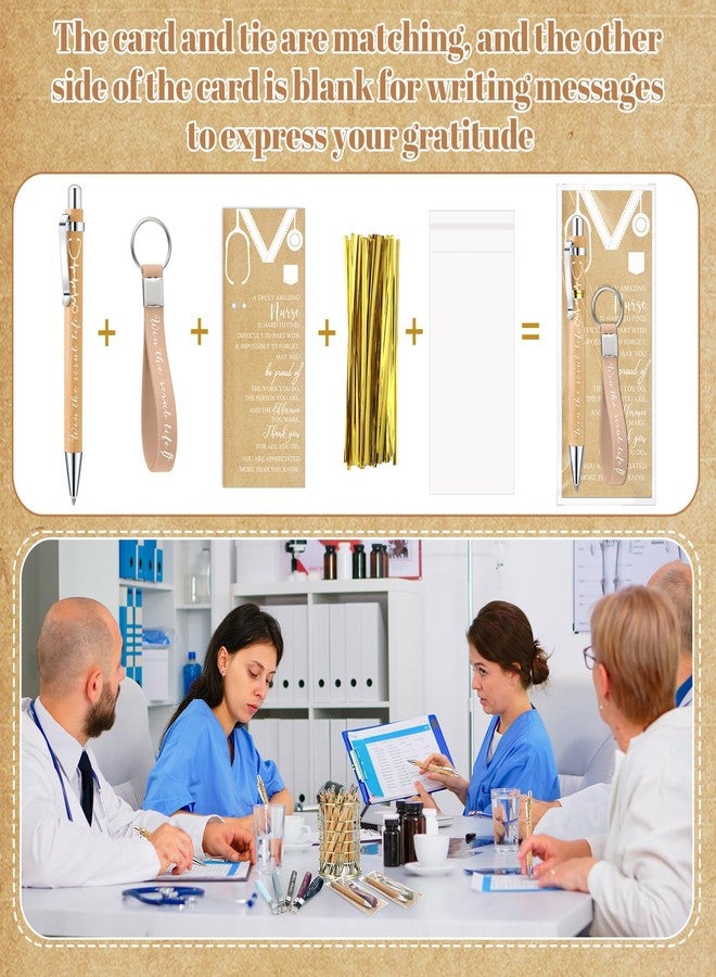 Jetec 60 Sets Nurse Appreciation Gifts Bulk Nurse Practitioner Thank You Gifts for Nursing Students Coworkers Employees Doctor Team Staff Office Include Bamboo Pen Card Keychain - Image 4
