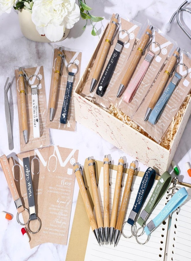 Jetec 60 Sets Nurse Appreciation Gifts Bulk Nurse Practitioner Thank You Gifts for Nursing Students Coworkers Employees Doctor Team Staff Office Include Bamboo Pen Card Keychain - Image 5