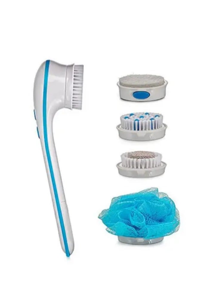 5-in-1 Spinning Spa Bath Brush White/Blue - Image 1