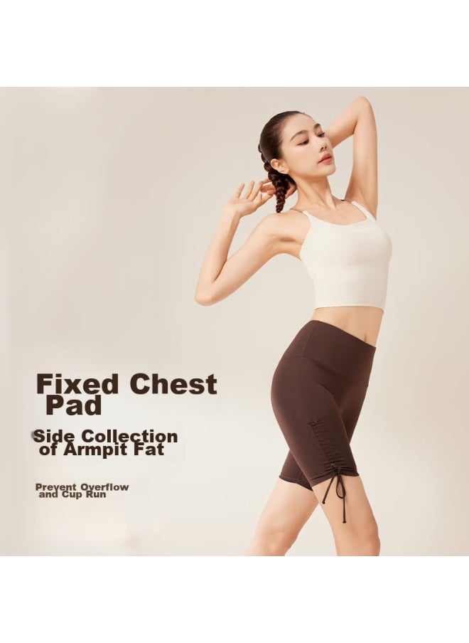 Miniso Miniso Pilates Yoga Top Bare Sensation Sports Bra Sportswear Fitness Clothing Yoga Tank Top Beautiful Back One-piece Strap  - Image 4