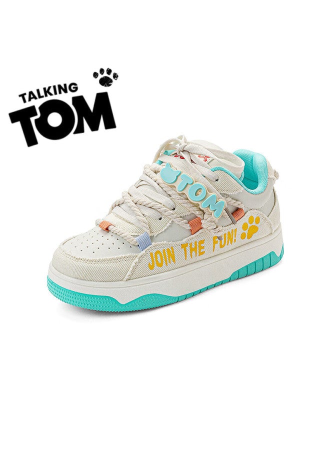 Talking Tom Uni High-value Daily Bread Shoes Thick-soled Commuting Casual Trendy Shoes Cheese White Green Size 41 - Image 3