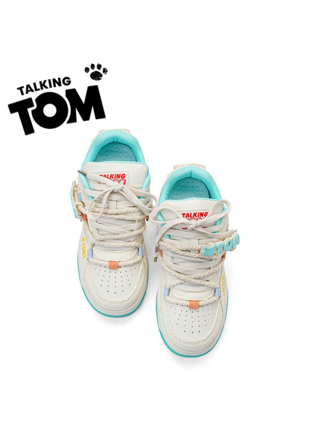 Talking Tom Uni High-value Daily Bread Shoes Thick-soled Commuting Casual Trendy Shoes Cheese White Green Size 41 - Image 5