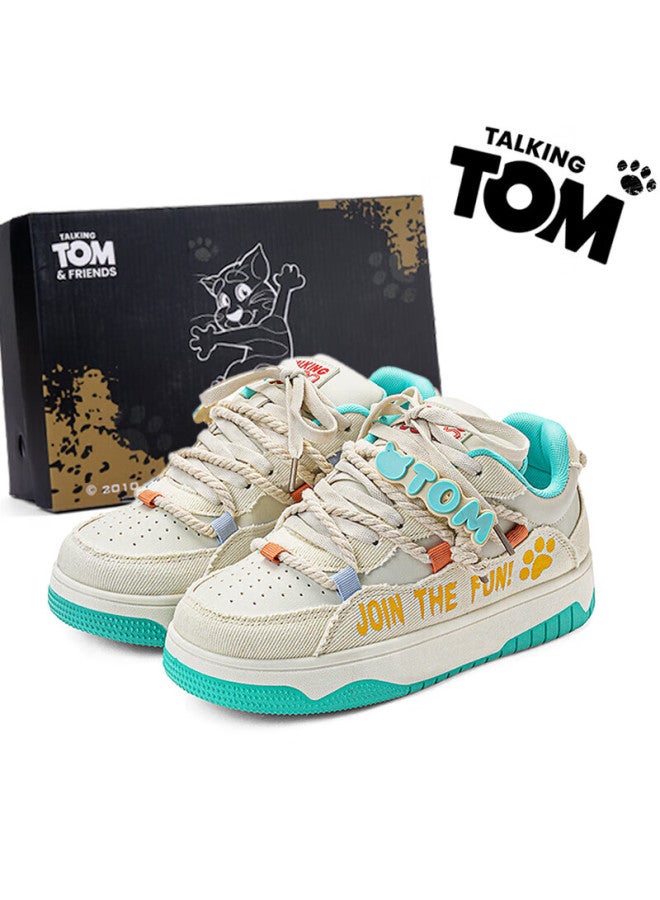 Talking Tom Uni High-value Daily Bread Shoes Thick-soled Commuting Casual Trendy Shoes Cheese White Green Size 41 - Image 1