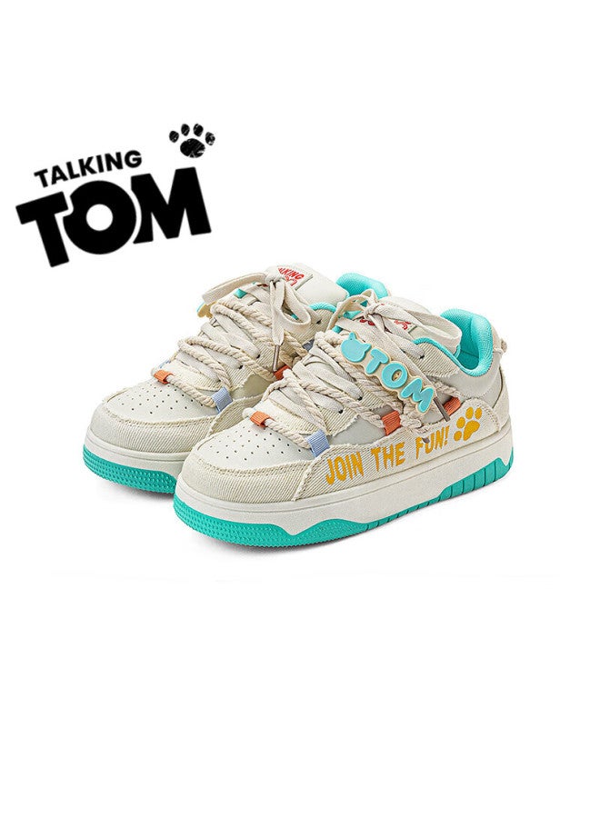 Talking Tom Uni High-value Daily Bread Shoes Thick-soled Commuting Casual Trendy Shoes Cheese White Green Size 41 - Image 2