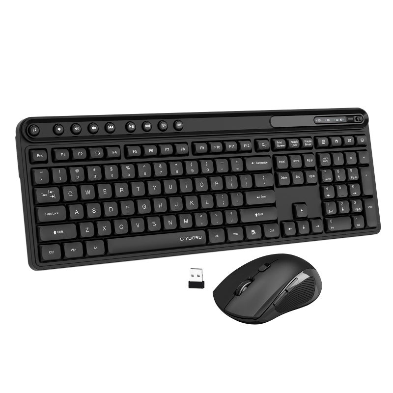 E-YOOSO Wireless Keyboard and Mouse Combo, E-YOOSO Full-Sized Computer Wireless Keyboard and Optical Mouse, 2.4Ghz USB Lag-Free Cordless Combo, for Windows, Mac OS PC/Desktop/Laptop - Image 1