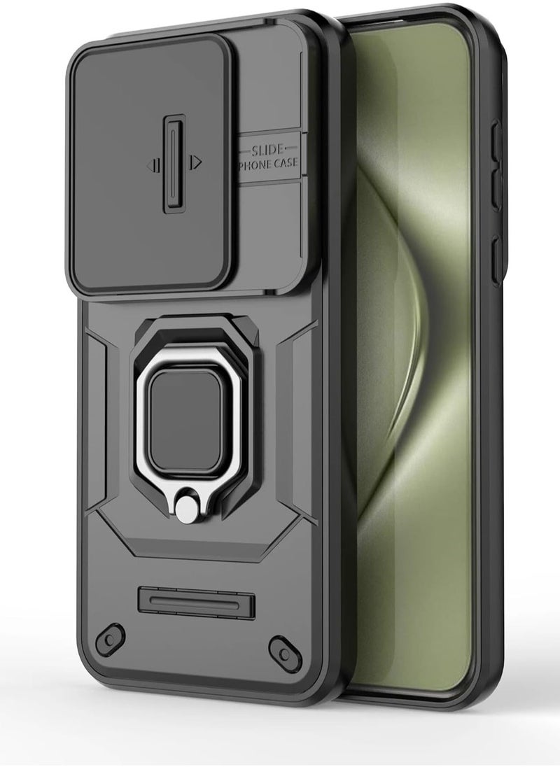 General - Case Compatible with Huawei Pura 70 Ultra Case, 360° Metal Ring Kickstand Shell with Lens Slide Window Shockproof Protective Cover for Huawei Pura 70 Ultra - Image 1