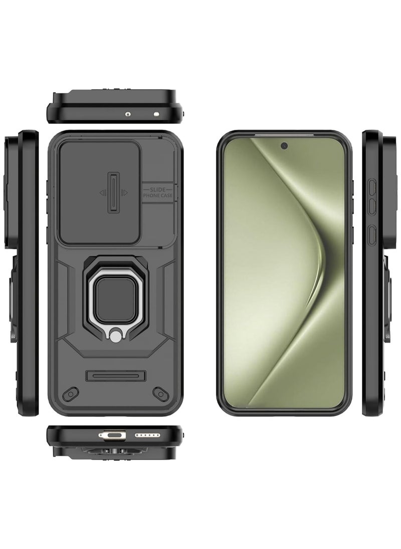 General - Case Compatible with Huawei Pura 70 Ultra Case, 360° Metal Ring Kickstand Shell with Lens Slide Window Shockproof Protective Cover for Huawei Pura 70 Ultra - Image 1