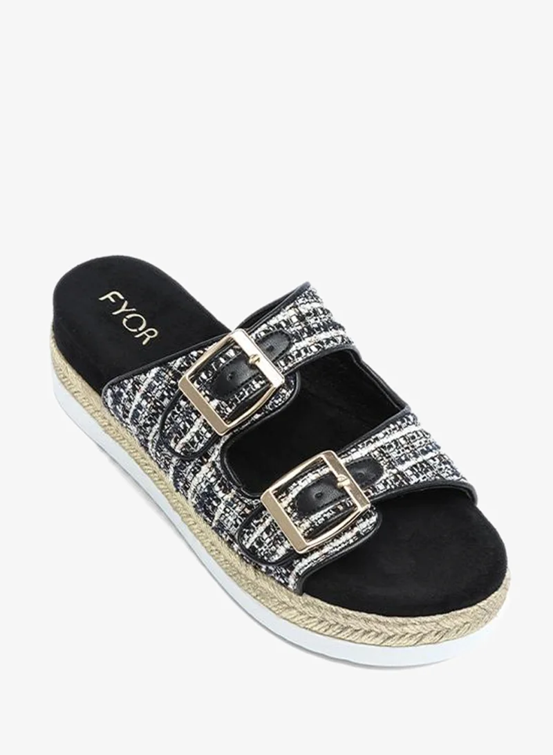 FYOR Stylish Double-Buckle Platform Slide AJ 006