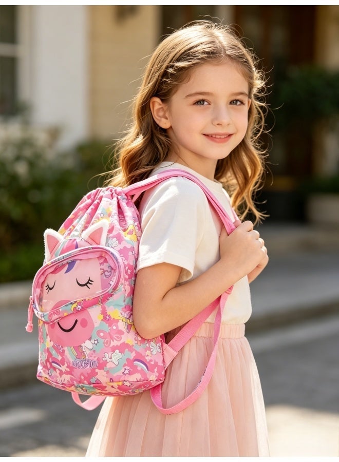 Five dream house Kids Swim Bag Unicorn, Lightweight Waterproof Drawstring Backpack with Dry-Wet Separation, Portable Pool Beach Gear Bag for Boys Girls - Image 2