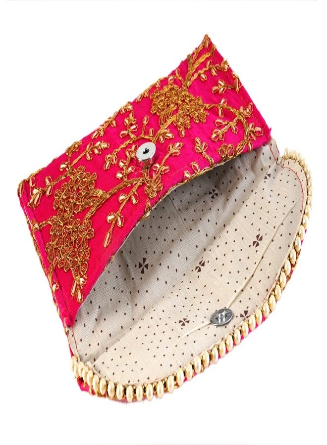 SUMERA WARQ Women's Handcrafted Embroidered Clutch Bag Purse Handbag for Bridal, Casual, Party, Wedding - Image 2