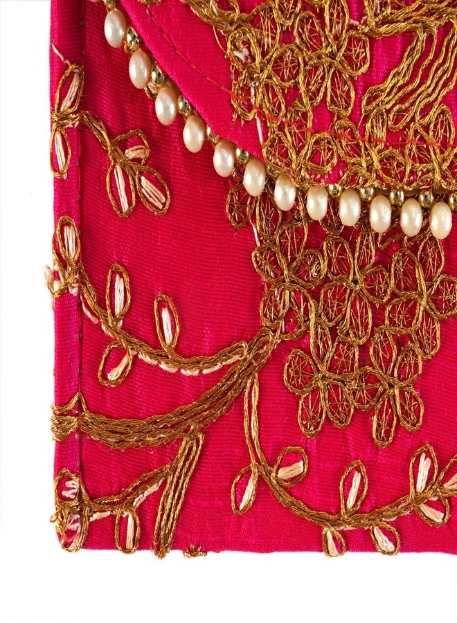 SUMERA WARQ Women's Handcrafted Embroidered Clutch Bag Purse Handbag for Bridal, Casual, Party, Wedding - Image 3