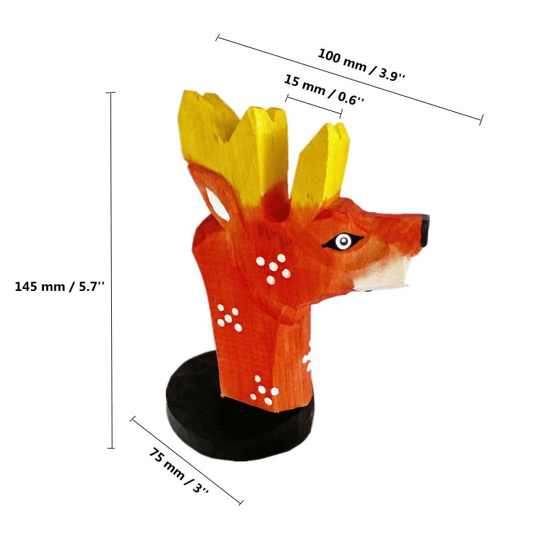TANG SONG TANG SONG Creative Wood Hand Carved Eyeglass Holder Handmade Nose Elk Stand for Office Desk Home Decor Gifts  - Image 2