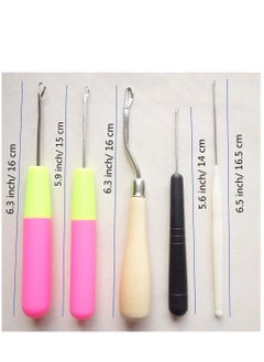 Y&D Pack of 5 Different Sizes Latch Hook Crochet Needle Tools for Braid Hair Scarf Carpet Making and Other Crafts  - Image 2