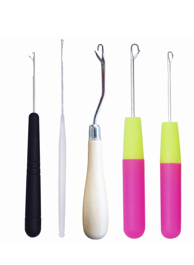 Y&D Pack of 5 Different Sizes Latch Hook Crochet Needle Tools for Braid Hair Scarf Carpet Making and Other Crafts  - Image 1