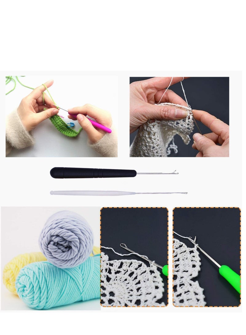 Y&D Pack of 5 Different Sizes Latch Hook Crochet Needle Tools for Braid Hair Scarf Carpet Making and Other Crafts  - Image 3