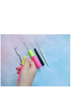 Y&D Pack of 5 Different Sizes Latch Hook Crochet Needle Tools for Braid Hair Scarf Carpet Making and Other Crafts  - Image 5