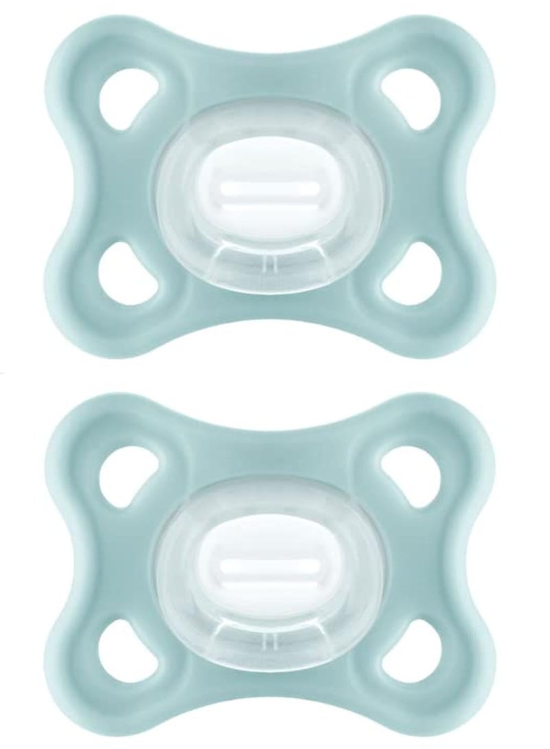 MAM Comfort Baby Pacifiers, Lightweight One-Piece Full Silicone Binky for Newborns 3-12 Months, BPA-Free, Easy to Clean Pacifier, Best for Breastfed Babies, with Sterilizer Case, 2 Count Binkies - Image 1