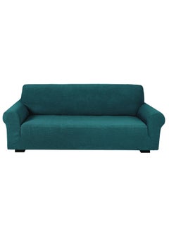Fabienne Stretch Fit 3-Seater Sofa Cover Soft Brushed Fabric Couch Cover Exquisitely Full Coverage Furniture Protector Slipcover Three Seater Fits on Standard and Recliner Sofa 185-235cm Size Teal Green  - Image 1