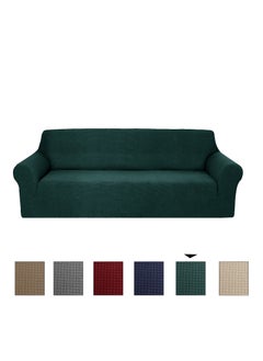 Fabienne Stretch Fit 3-Seater Sofa Cover Soft Brushed Fabric Couch Cover Exquisitely Full Coverage Furniture Protector Slipcover Three Seater Fits on Standard and Recliner Sofa 185-235cm Size Teal Green  - Image 4
