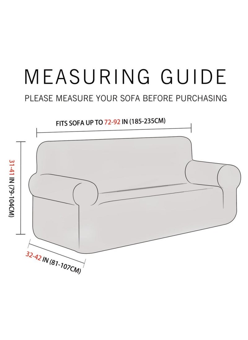 Fabienne Stretch Fit 3-Seater Sofa Cover Soft Brushed Fabric Couch Cover Exquisitely Full Coverage Furniture Protector Slipcover Three Seater Fits on Standard and Recliner Sofa 185-235cm Size Teal Green  - Image 2