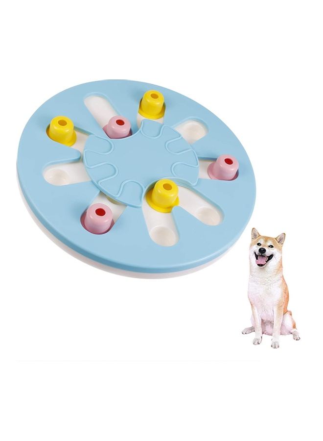 وعاء مضاد للانزلاق يساعد الحيوانات الأليفة على تناول الطعام ببطء أزرق/أبيض/أصفر 27.5x2.3سم - Image 1