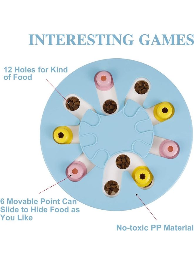 وعاء مضاد للانزلاق يساعد الحيوانات الأليفة على تناول الطعام ببطء أزرق/أبيض/أصفر 27.5x2.3سم - Image 5
