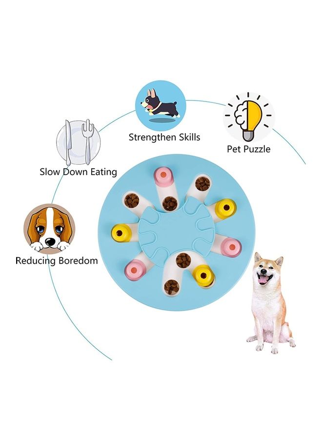 وعاء مضاد للانزلاق يساعد الحيوانات الأليفة على تناول الطعام ببطء أزرق/أبيض/أصفر 27.5x2.3سم - Image 4