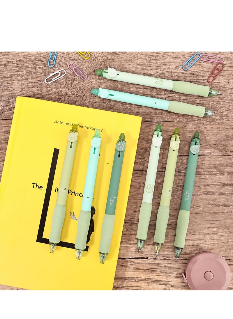 SYOSI - 8Pcs Retractable Erasable Gel Pens, Blue and Black Ink Pen with Eraser Clear, Smooth Writing Comfortable to Use for Note Taking Marking Planner Crossword Puzzles - Image 1