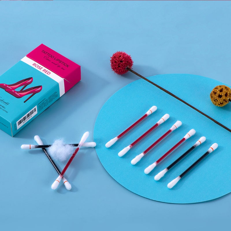 20Pcs/Box Tattoo Lipstick Cotton Swab Lip Tint Waterproof Long-lasting Non-stick Cup Portable Lips Makeup - Image 3