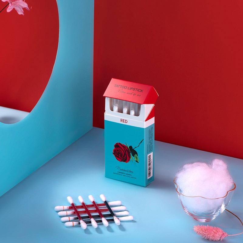 20Pcs/Box Tattoo Lipstick Cotton Swab Lip Tint Waterproof Long-lasting Non-stick Cup Portable Lips Makeup - Image 4
