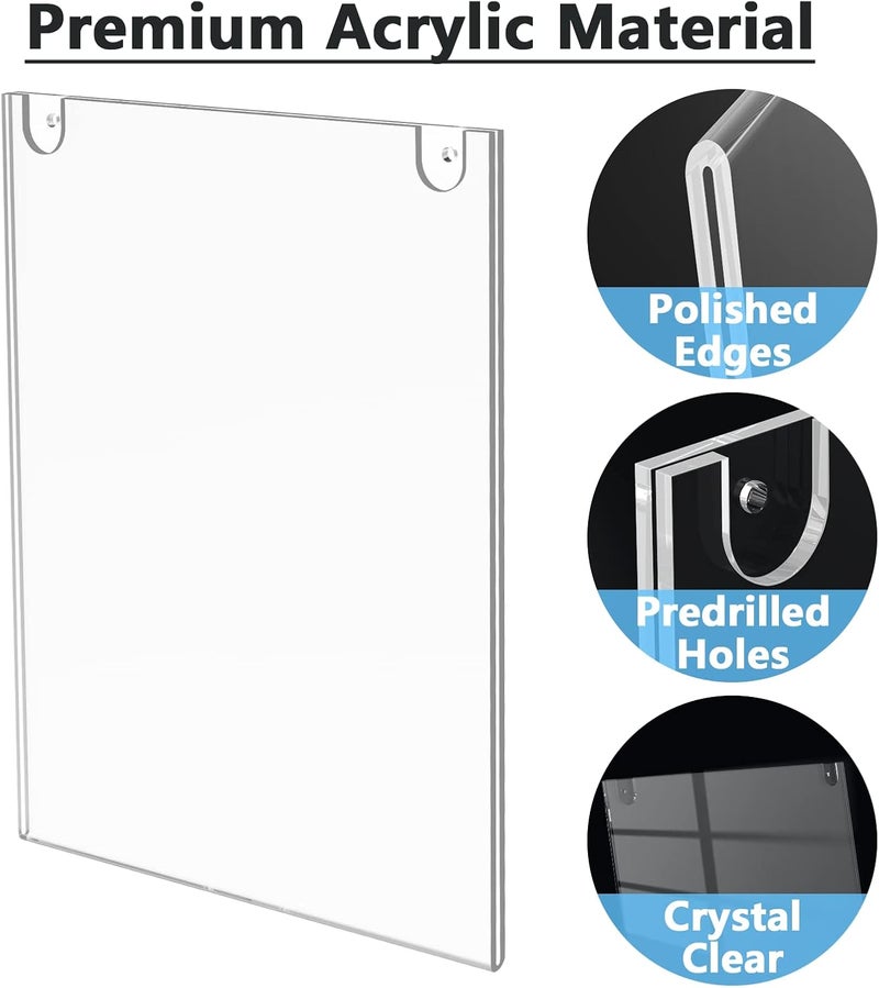 TPGP MaxGear 11 x 17 Acrylic Sign Holder - 6 Pack Wall Mount Display Frames - Image 2