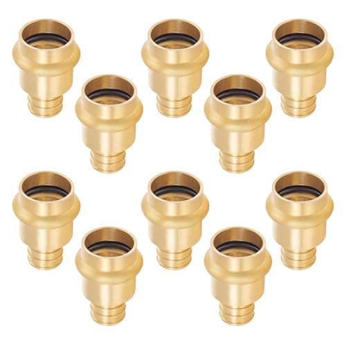 GUOFIS 34Inch PEX Copper Press Fittings34 Press X 34 PEX Crimp Coupling Adapter for Copper and Pex Pipe Connection10PackLF Brass MaterialPEX1807346 - Image 1
