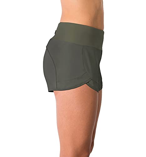 Tough Mode Womens 3" Lightweight Running WOD Volleyball Shorts Workout Mesh Liner Zip Pocket - Image 2