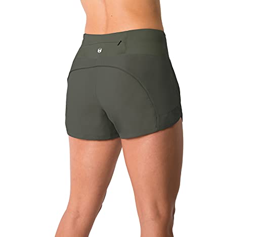 Tough Mode Womens 3" Lightweight Running WOD Volleyball Shorts Workout Mesh Liner Zip Pocket - Image 3