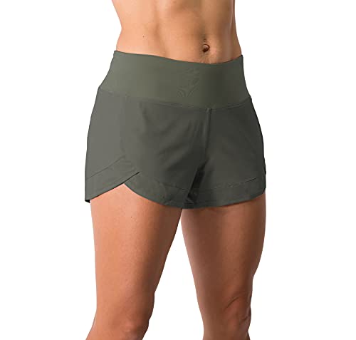 Tough Mode Womens 3" Lightweight Running WOD Volleyball Shorts Workout Mesh Liner Zip Pocket - Image 1