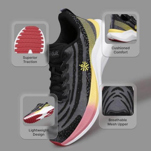 CULT Men Quasar Running Shoes (Black_UK7) - Image 3