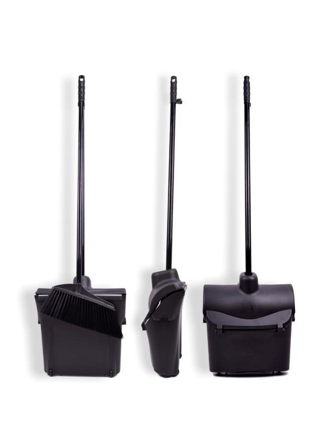 Broom and Dustpan Set with Lid, Stand Up Broom and Dustpan, Outdoor Or Indoor Dust Pan with Long Handle for Office Home Kitchen Lobby Floor Use - Image 4