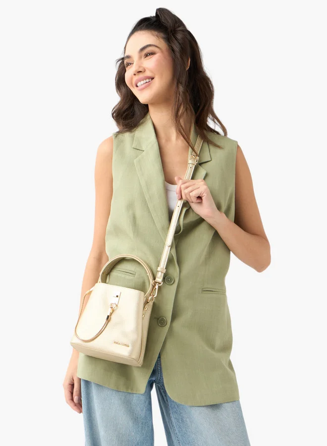 Flora Bella By Shoexpress Solid Crossbody Bag with Detachable Strap