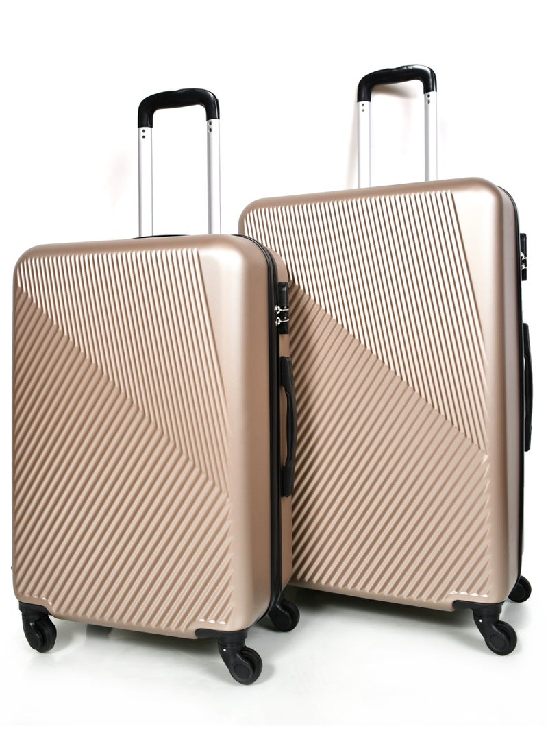 مورانو طقم حقيبة سفر من مورانو متينة و خفيفة الوزن حقيبة باربع بعجلات دوارة مع قفل مدمج (ذهبي طقم من 3 حبة) - Image 3