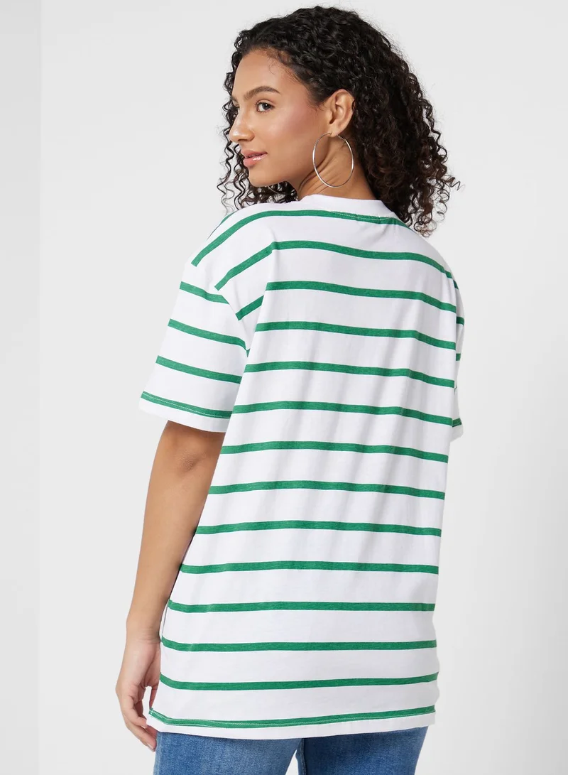 In the style Striped Pocket Detail T-Shirt