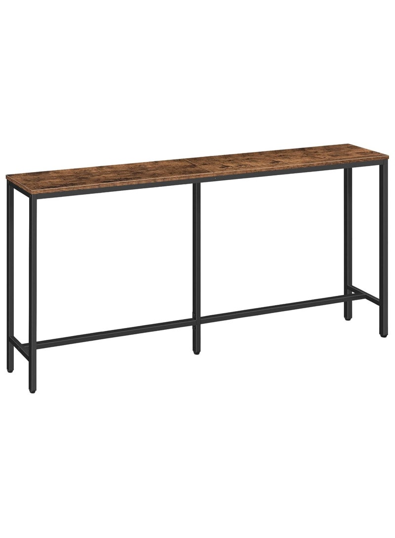 Chulovs Skinny Console Table, Narrow Sofa Table, Long Behind Couch Table, Slim Entryway Table for Hallway, Living Room, Rustic Brown, Industrial Side Table, Easy to Assemble  - Image 1