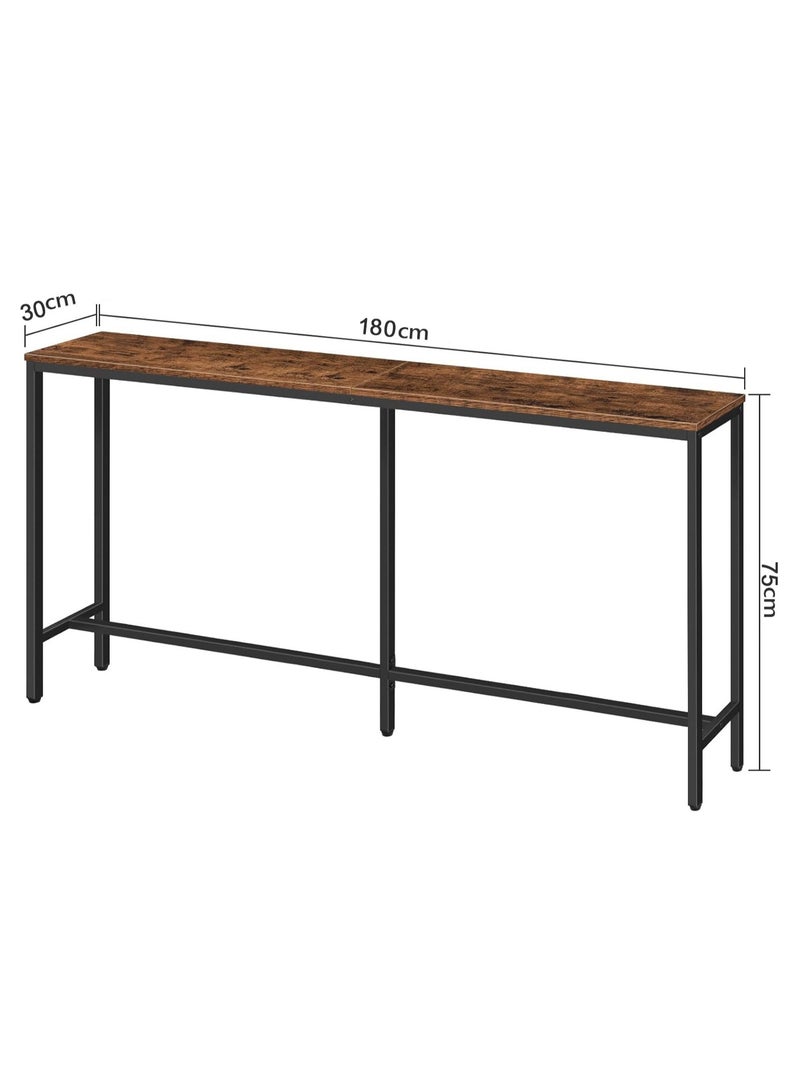 Chulovs Skinny Console Table, Narrow Sofa Table, Long Behind Couch Table, Slim Entryway Table for Hallway, Living Room, Rustic Brown, Industrial Side Table, Easy to Assemble  - Image 3
