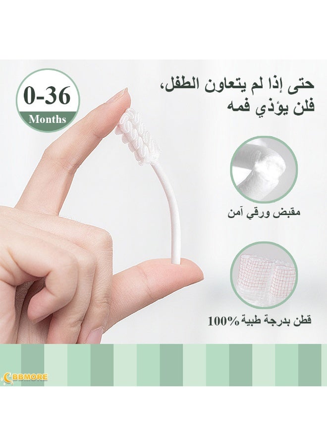 BBMORE 60PCS Baby Toothbrush Newborn or Baby Tongue Cleaner, Disposable Baby Gum Cleaning Gauze, Oral Cleaning Care, Suitable for 0-36 Months Baby - Image 4