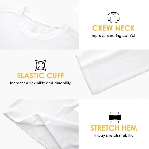 AJGAI Long Sleeve Shirts for Men, Lightweight Crew Neck Basic Tees Shirts，Soft Plain Slim Fit Stretch T-Shirts Casual - Image 5